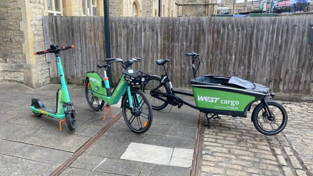 : Tier’s range of e-scooters, e-bikes and e-cargo bikes; credit: Tier