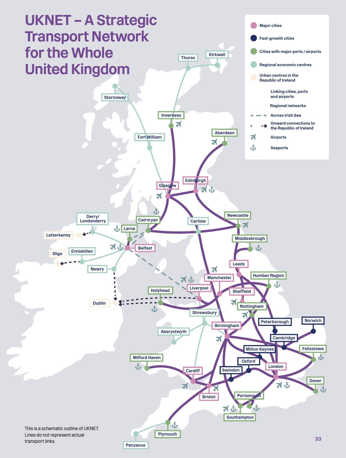 UKNET, a strategic transport network for the UK outlined in the Union Connectivity Review.
