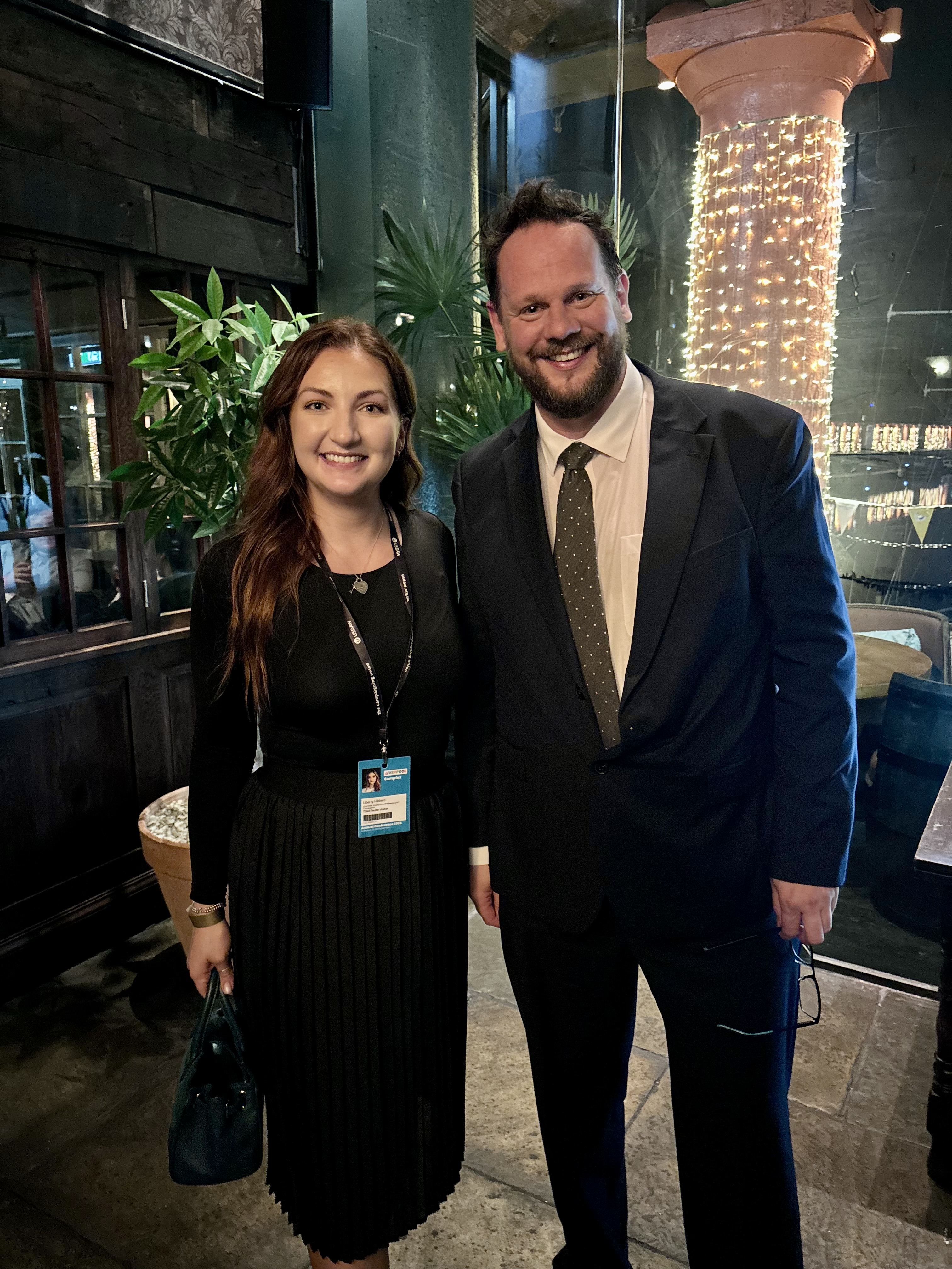 Liberty Hibberd Public Affairs Manager and Simon Lightwood MP Parliamentary Under-Secretary of State for Local Transport