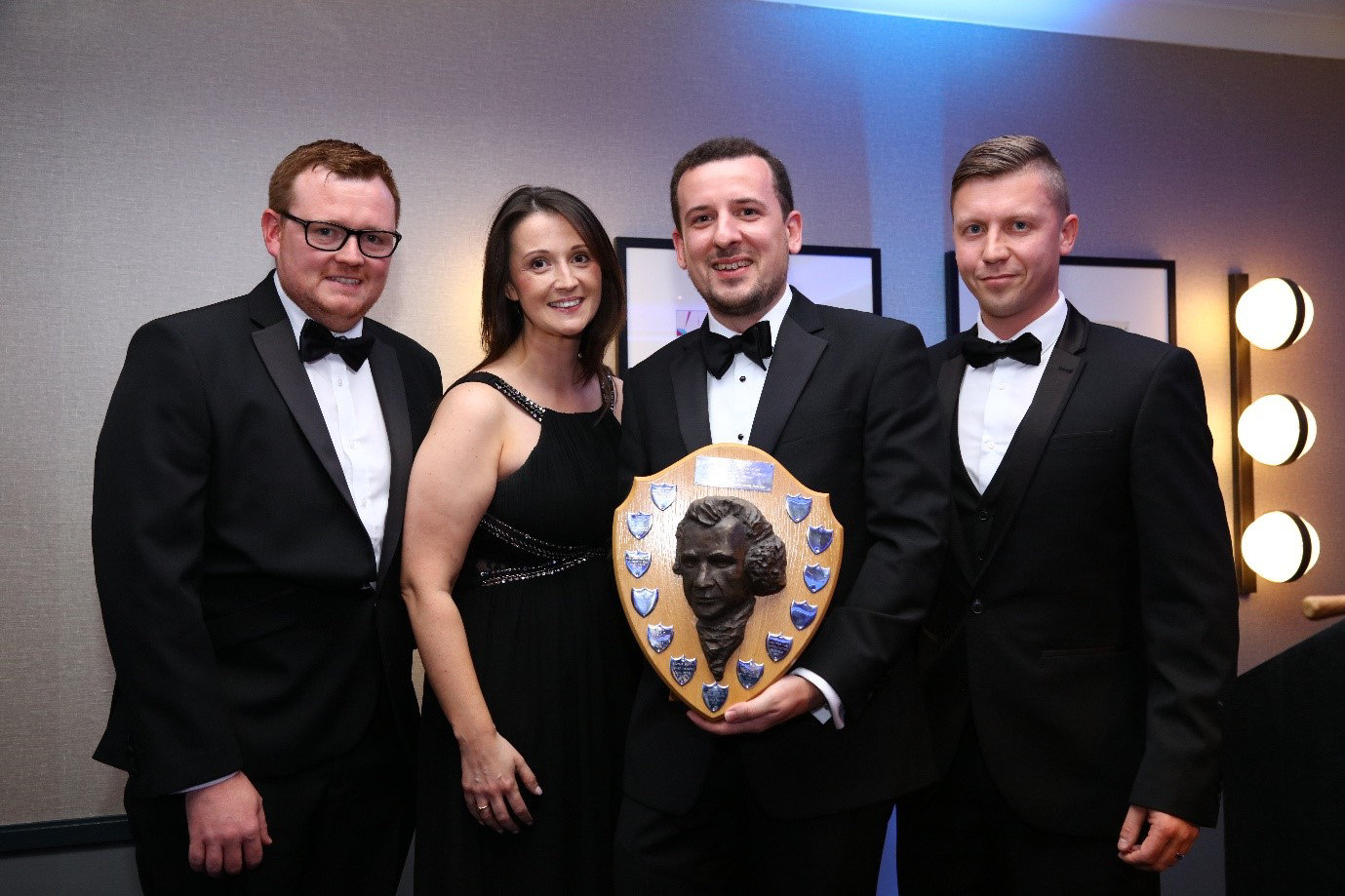 Highways England were presented their trophy by Steve Brown representing the sponsor Scantec.