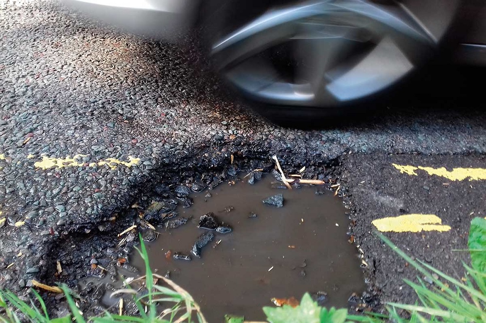 Image of pothole - there is the increasing use now of AI to predict location and development of potholes