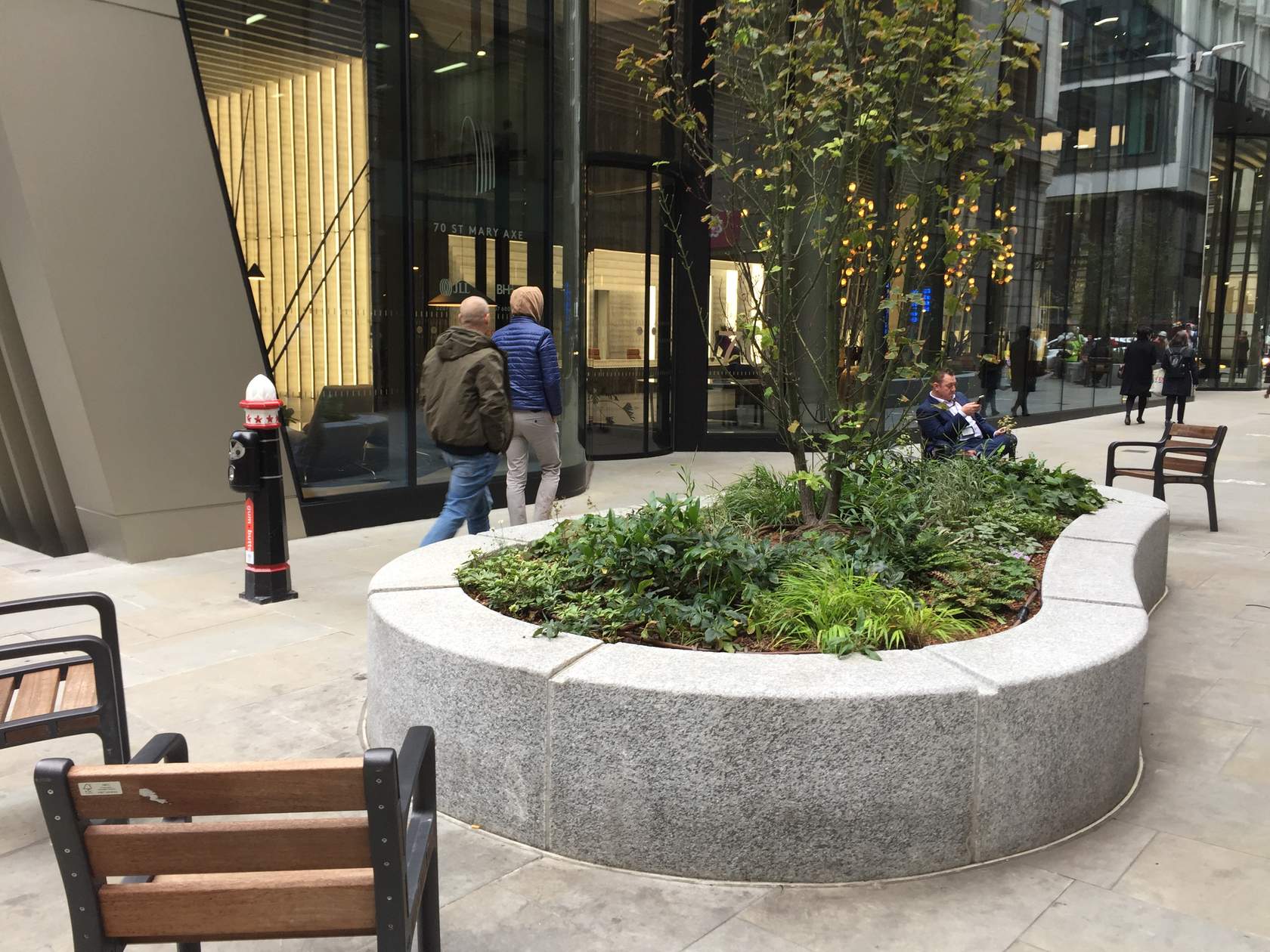 Example of hostile vehicle mitigation (HVM) blended into the public realm