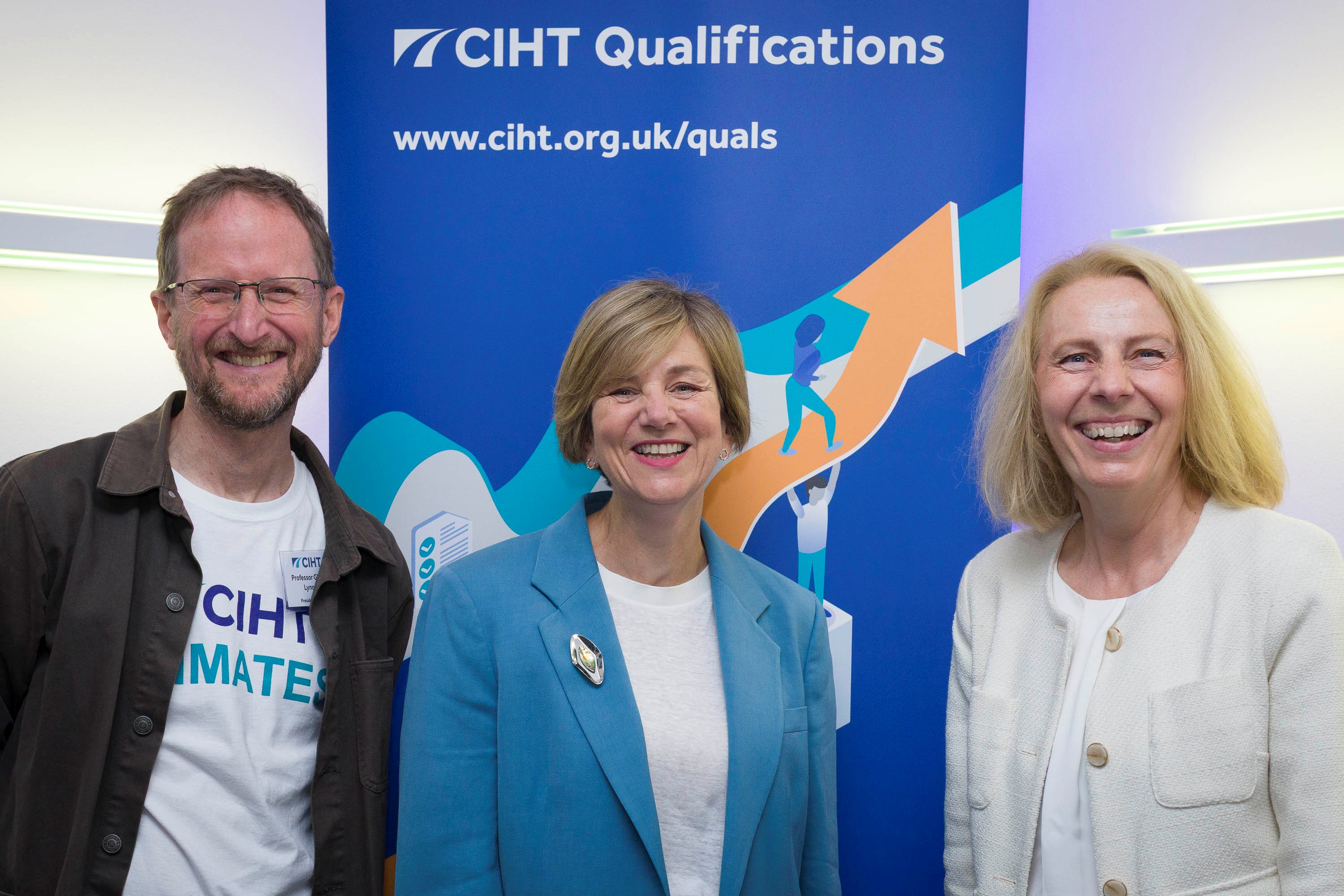 Glenn Lyons - CIHT President, Lilian Greenwood MP - Minister for the Future of Roads, and Sue Percy CBE - CIHT Chief Executive