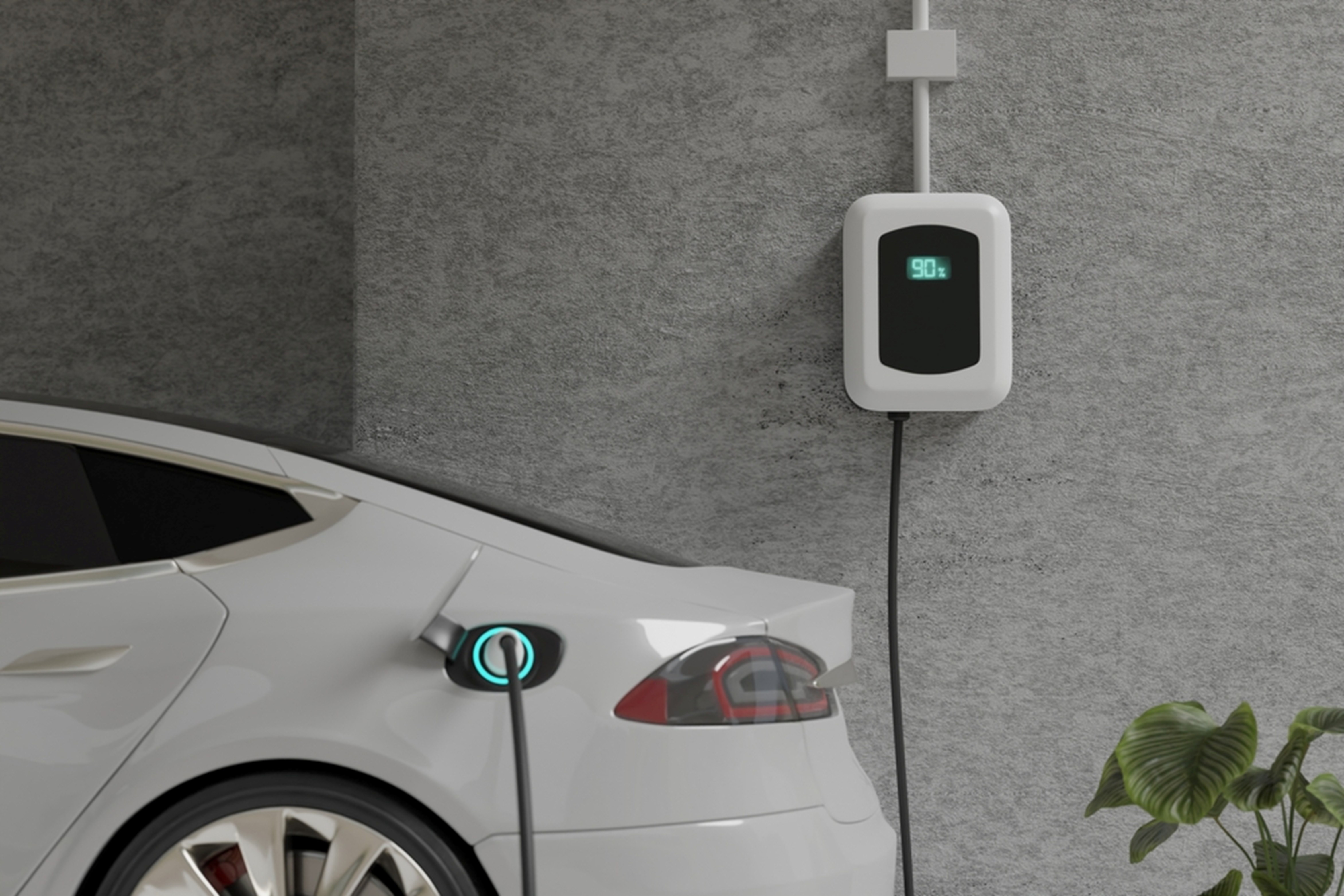 Image: EV charging at home to save money. Credit: Shutterstock.